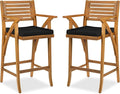 Best Choice Products Set of 2 Outdoor Acacia Wood Bar Stools Bar Chairs by BestChoiceProducts