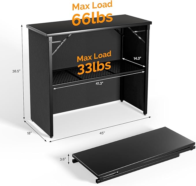 VINGLI 45" Commercial Grade Portable Bar Table - Image 3