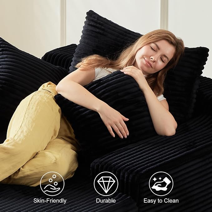 67 Inch Chaise Lounge Chair Indoor, Oversized Upholstered Boneless Sofa Bed - Image 6