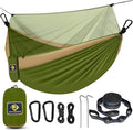 Camping Hammock with Net, Travel Portable Lightweight Hammocks with Tree Straps by QEVOOON