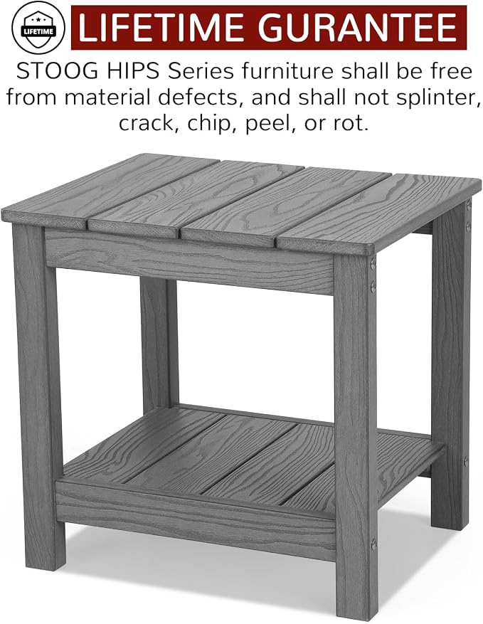 Stoog All-Weather Patio Side Table, 2-Tier Rectangular Outdoor Side Table - Image 5