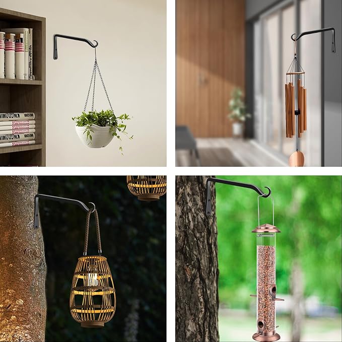 FEED GARDEN 2 Pack 8 Inch Hanging Plant Bracket Wall Hooks Decorative Plant - Image 7