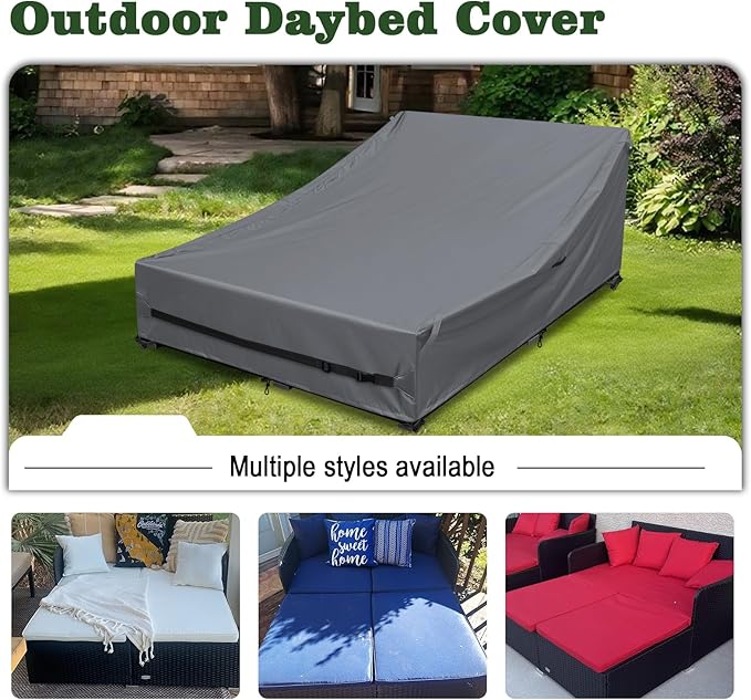 Outdoor Rattan Daybed Cover Heavy Duty 600D Weather-Resistant Waterproof Patio - Image 4