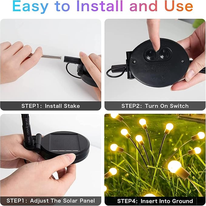 10-Pack Solar Garden Lights, 80 LED Solar Lights Outdoor - Image 8