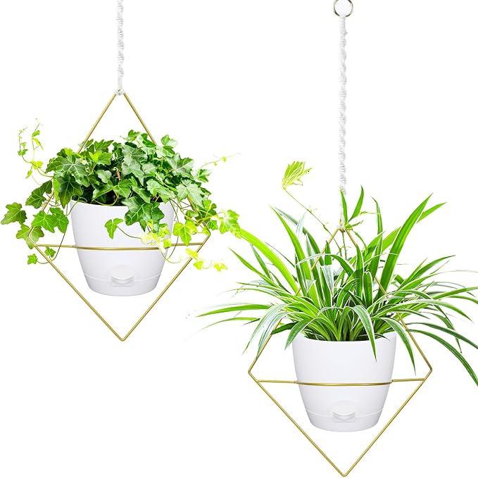 Hanging Planters for Indoor Plants, 2 Set Self Watering Hanging Flower Pots by Koalaime