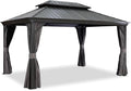 PURPLE LEAF 10' X 13' Hardtop Gazebo Aluminum Permanent Gazebo by PURPLELEAF