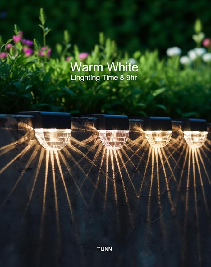 TIJNN Solar Deck Lights Outdoor, Fence Lights Waterproof Led Lights - Image 3