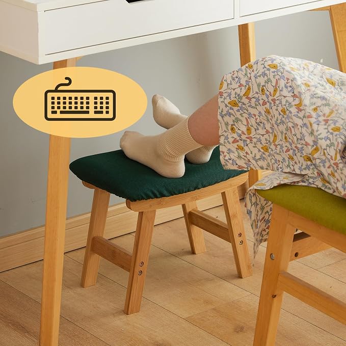 Foot Stool Ottoman Foot Rest Under Desk, Small Stool - Image 7