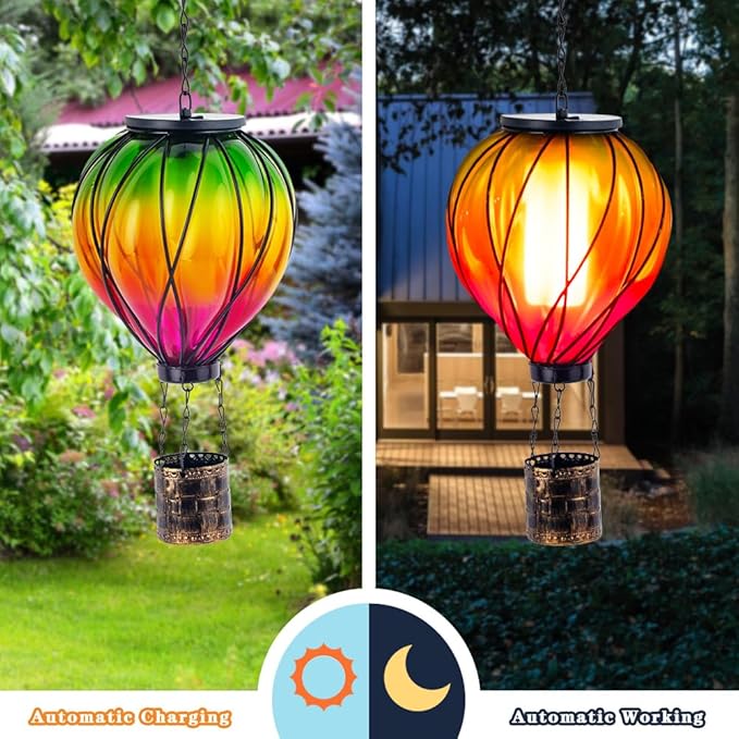 2PCS Colorful Solar Hot Air Balloon Lanterns - Image 3