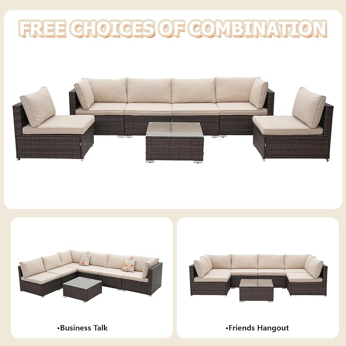 7 Pieces Patio Furniture Set - Image 8