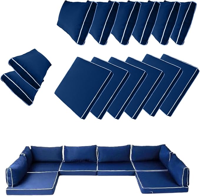 14 Piece Outdoor Patio Cushion Cover Replacement, Waterproof Patio Cushion by SpaceHop