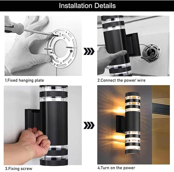 1Pack 15inch LED Cylinder Up & Down Wall Lights, 18W Modern Outdoor Wall Light - Image 7