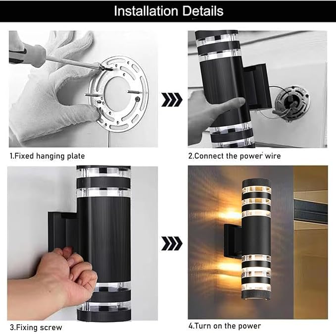 12Pack 15inch LED Cylinder Up & Down Wall Lights, 18W Modern Outdoor Wall Light - Image 7