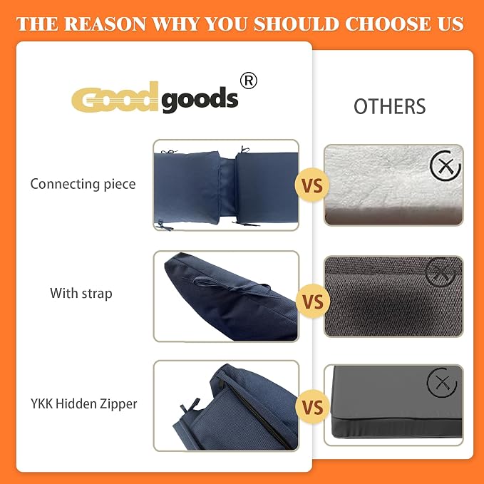 Goodgoods 20"x42" Outdoor Dining Chair cushion Set of 1 patio furniture cushion - Image 6