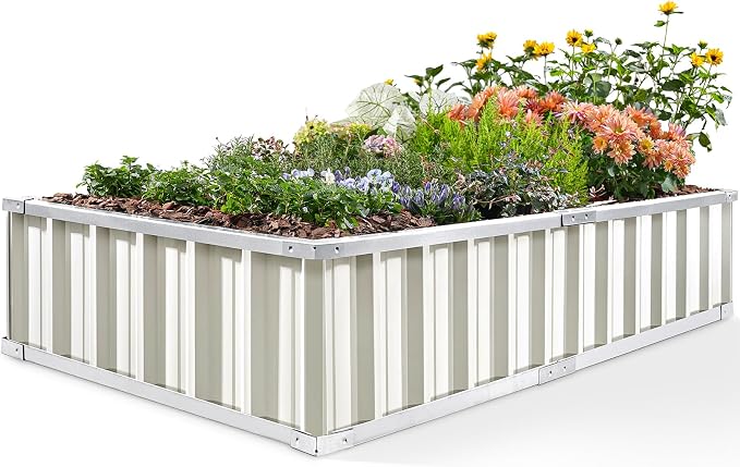 KING BIRD Raised Garden Bed 68"x 36"x 12" Galvanized Steel Metal Outdoor Garden by KINGBIRD