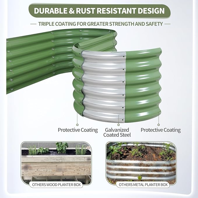 Galvanized Raised Garden Bed Outdoor- 2 Pcs Raised Beds - Image 3