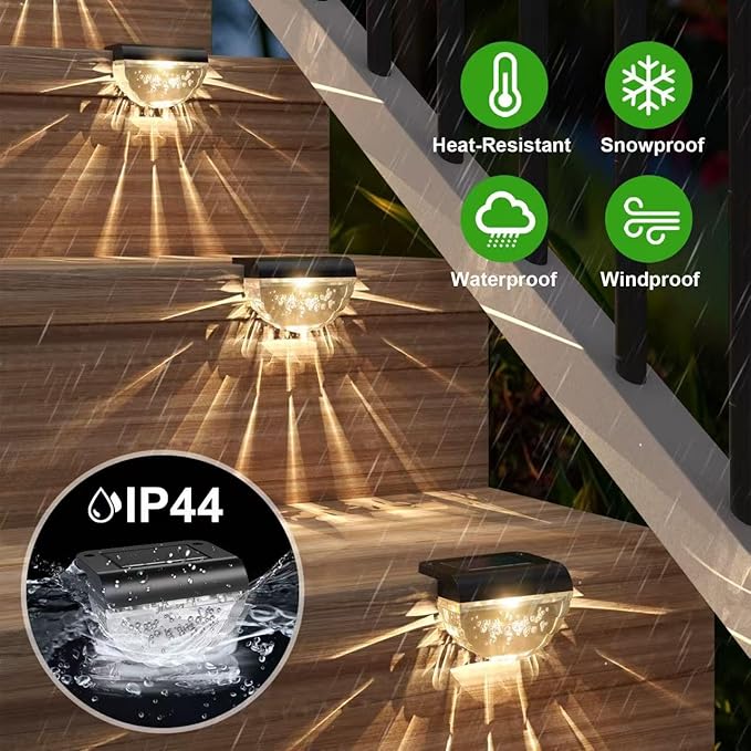 16 Pack Solar Deck Lights Outdoor, Solar Step Lights Waterproof - Image 5