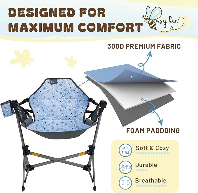 BusyBee Hammock Camping Chairs for Kids, Folding Kids Chair - Image 4
