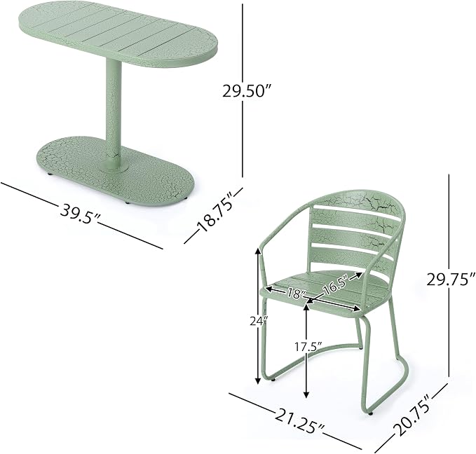Christopher Knight Home Adley Outdoor Bistro Set, 3-Piece Bistro Table and - Image 5