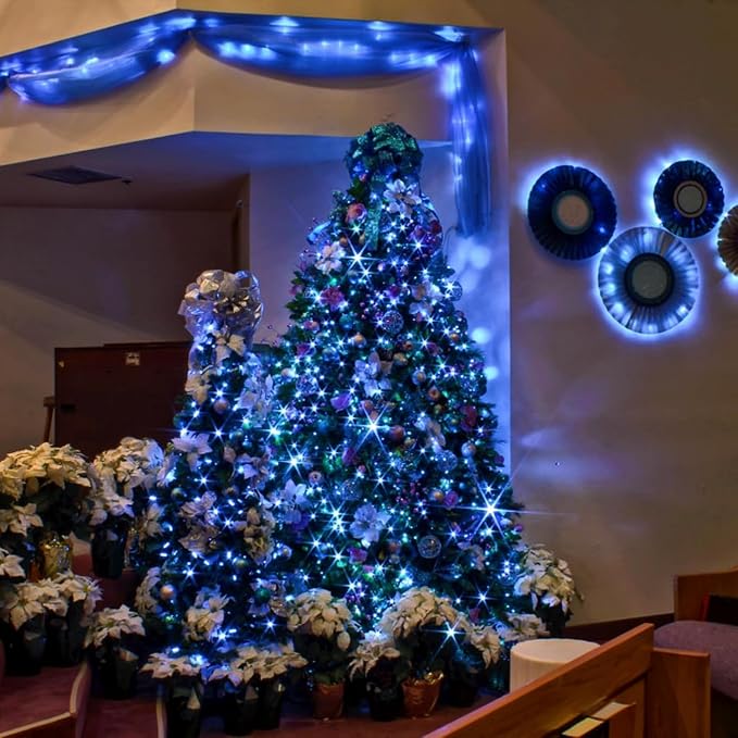 75.8 FT 200 LED Blue Christmas String Lights Outdoor & Indoor, Timer & Memory - Image 6