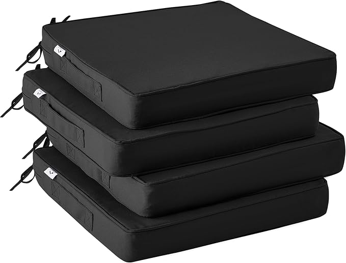 Outdoor Chair Cushions Set of 4, Waterproof Outdoor Seat Cushions by IPYNBAP