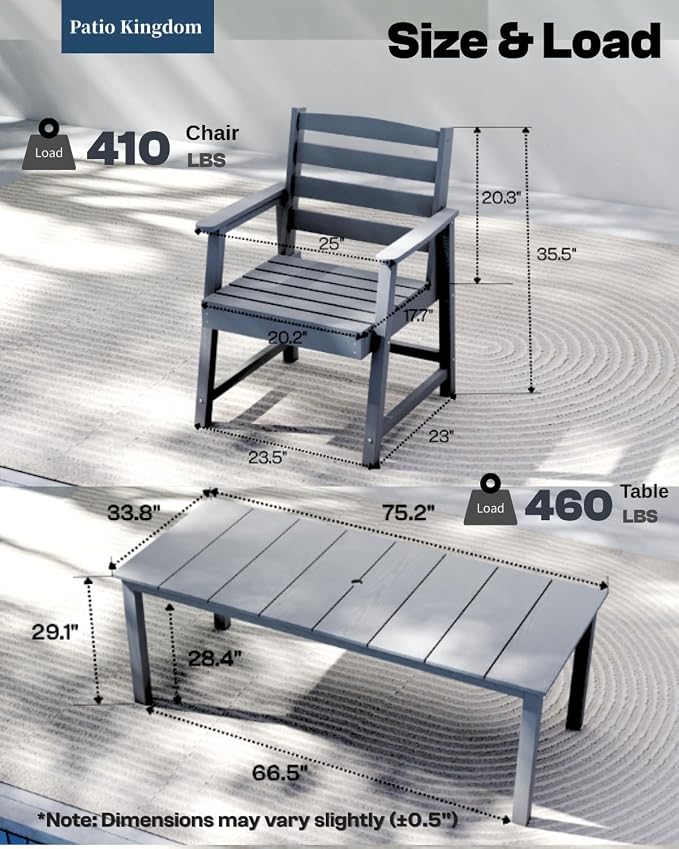 5-Piece Black Outdoor Dining Set - Image 2