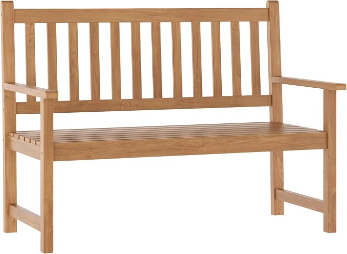 Flash Furniture Adele Commercial Indoor/Outdoor Acacia Wood Bench, 2-Person - Image 3