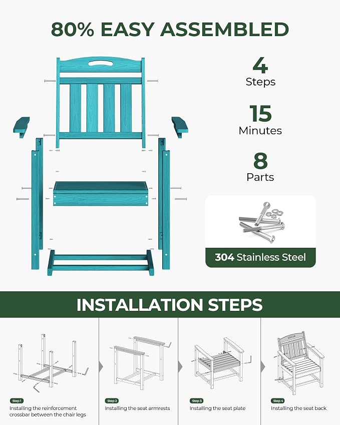 Set of 2 Weatherproof Patio Chairs - Image 7