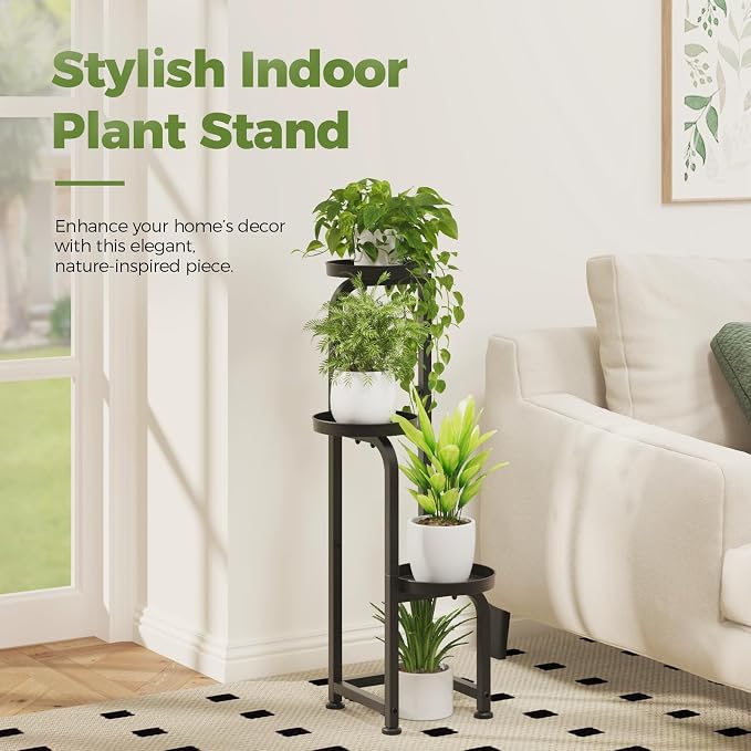 Bamworld Tall Plant Stand Indoor Outdoor, Corner Metal Flower Pot Stands - Image 5