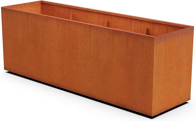 Plantercraft Corten Steel Planter 84x24x30 | Large Rectangular Planters by Plantercraft