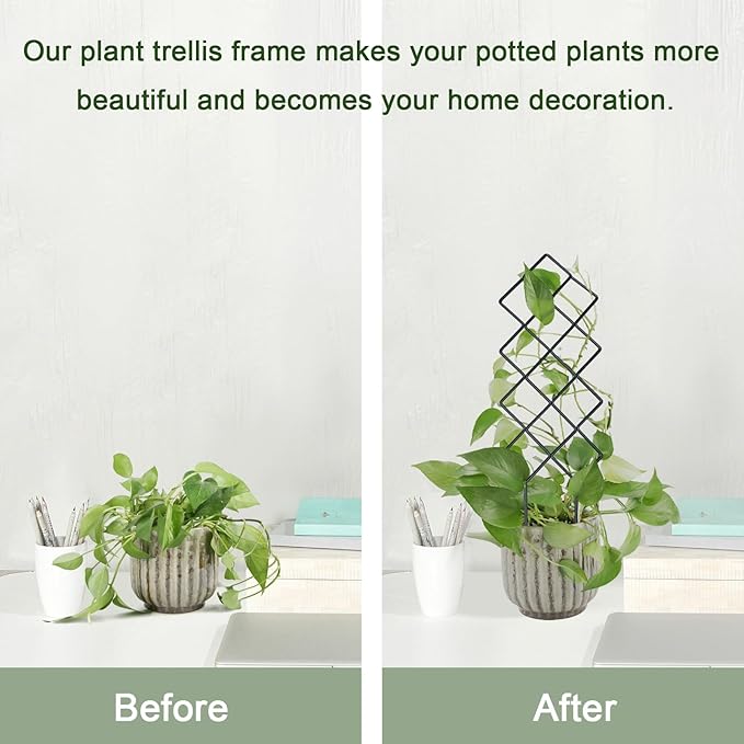 Metal Trellis for Climbing Plants Indoor, 16.36 inch Small Trellis for Potted - Image 5