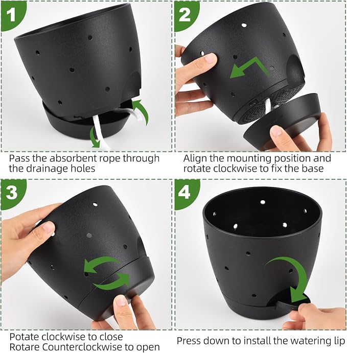 6 Inch Orchid Pots with Holes, 2 Pack Self Watering Planters - Image 5