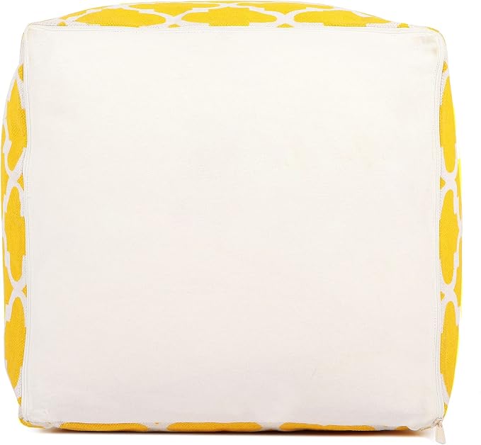 REDEARTH · UNSTUFFED Pouf Ottoman Cover Textured Storage Cube Boho Bean Bag - Image 7