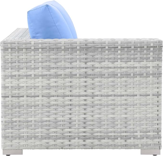 Modway Convene Wicker Rattan Outdoor Patio Right-Arm Loveseat in Light Gray - Image 4