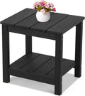 Stoog Outdoor Side Table with 2 Layer Storage, All-Weather Rectangular End Table by Stoog