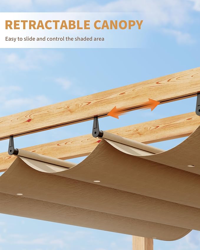10x10 Ft Aluminum Pergola Outdoor Gazebo - Image 3