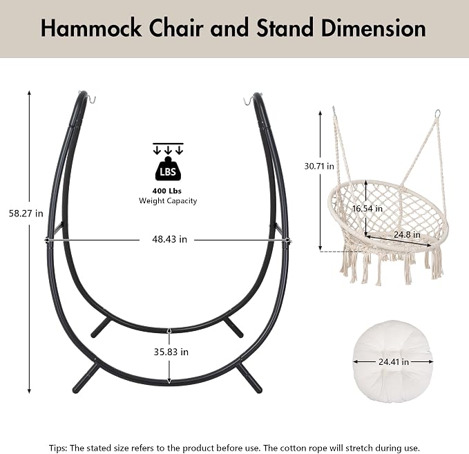 ANOW Macrame Hammock Chair - Image 3