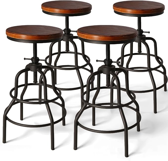 LOKKHAN Vintage Industrial Barstools by LOKKHAN