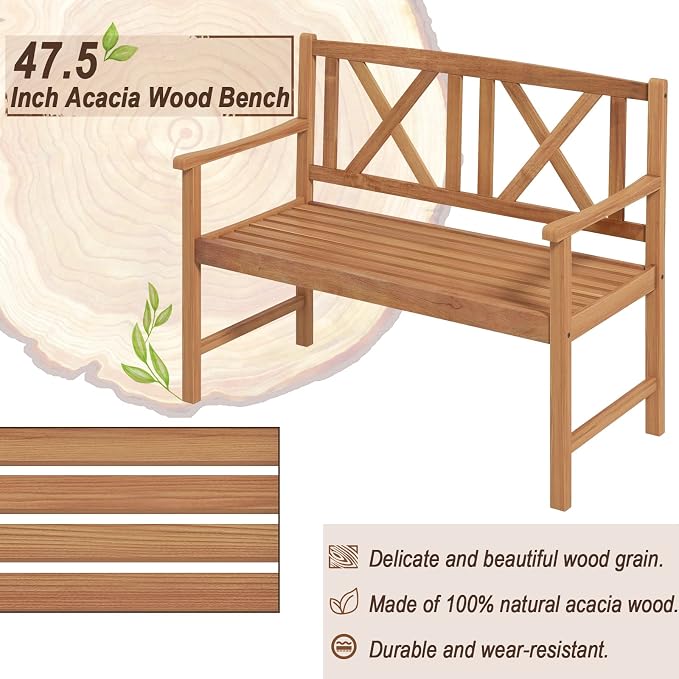 Giantex Patio Garden Bench Loveseat - Image 4