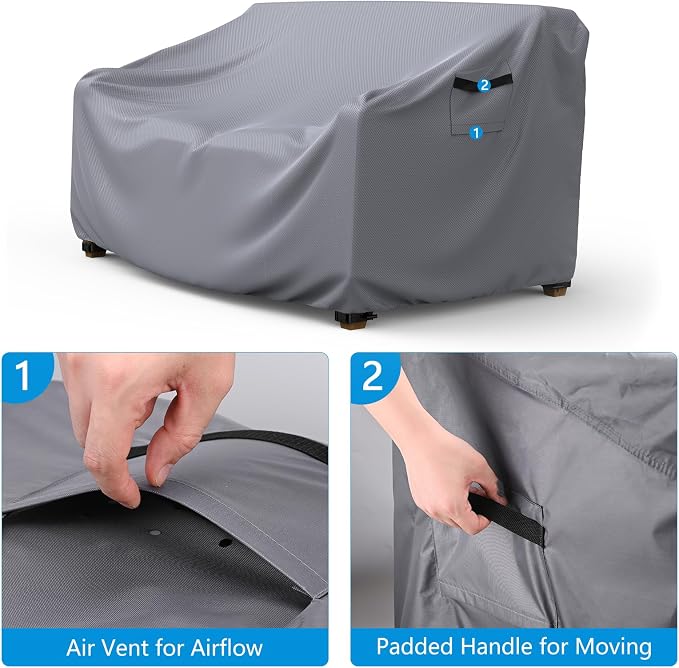 Mrrihand Heavy Duty Patio Sofa Cover, 3-Seater Outdoor Sofa Loveseat Cover - Image 4