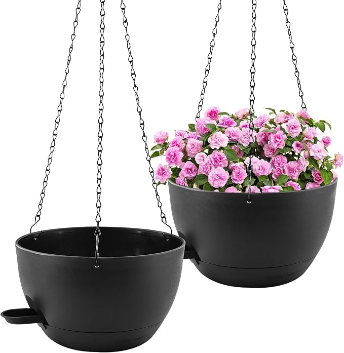 12 inch Hanging Planters for Indoor Plants, 2 Pack Self-Watering Hanging by Unknown