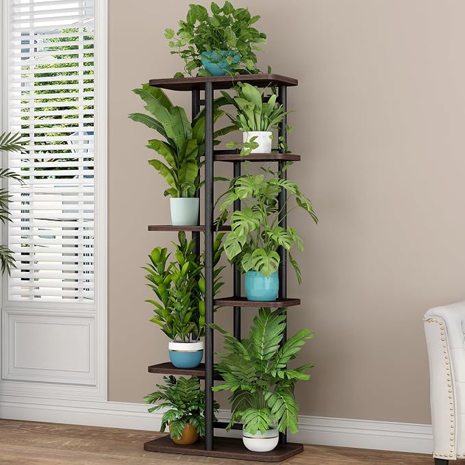 LINZINAR Plant Stand 6 Tier 7 Potted Indoor Plant Shelf Multiple Stands - Image 2