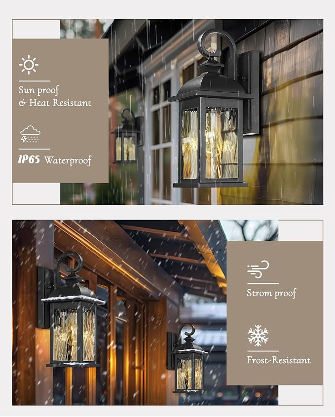 FEMILA Outdoor Wall Light Fixture, 1-Light Exterior Waterproof Wall Sconce - Image 4