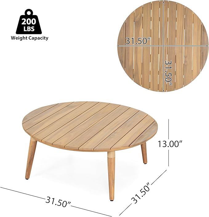 Christopher Knight Home Lalina Outdoor Coffee Table, Acacia Wood Accent Table - Image 2