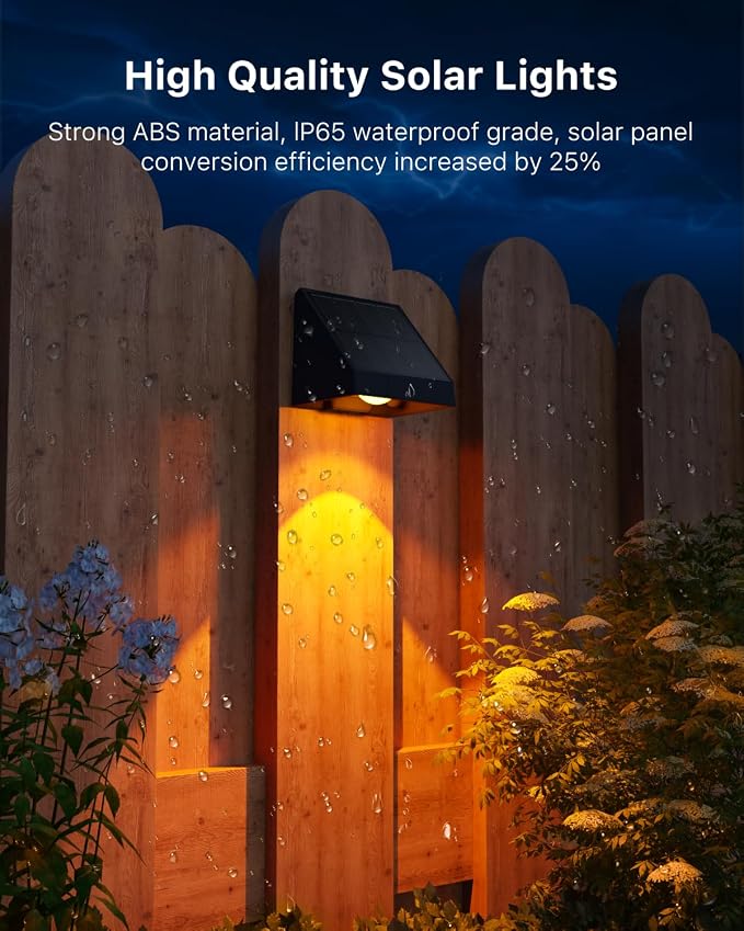 16 Pack Solar Powered Fence Lights Outdoor Wall Mount Decorative Waterproof - Image 7