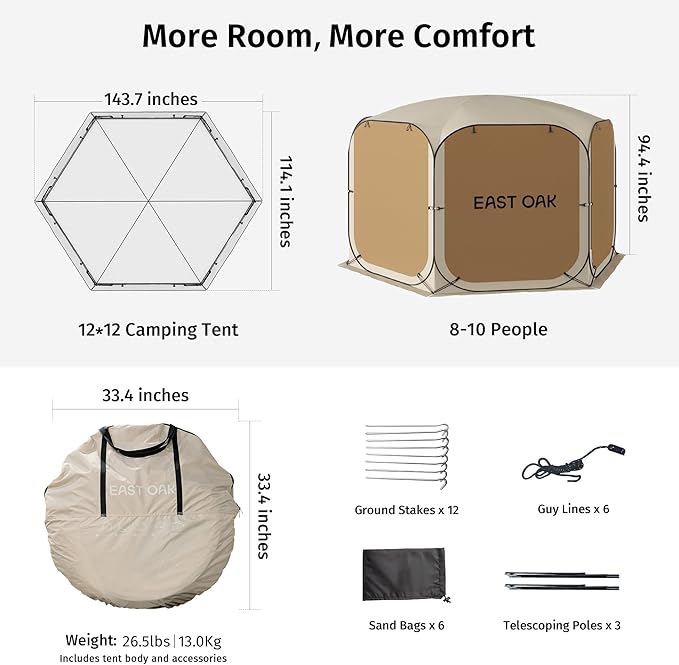 East Oak 10×10 FT Pop Up Canopy Tent - Image 9