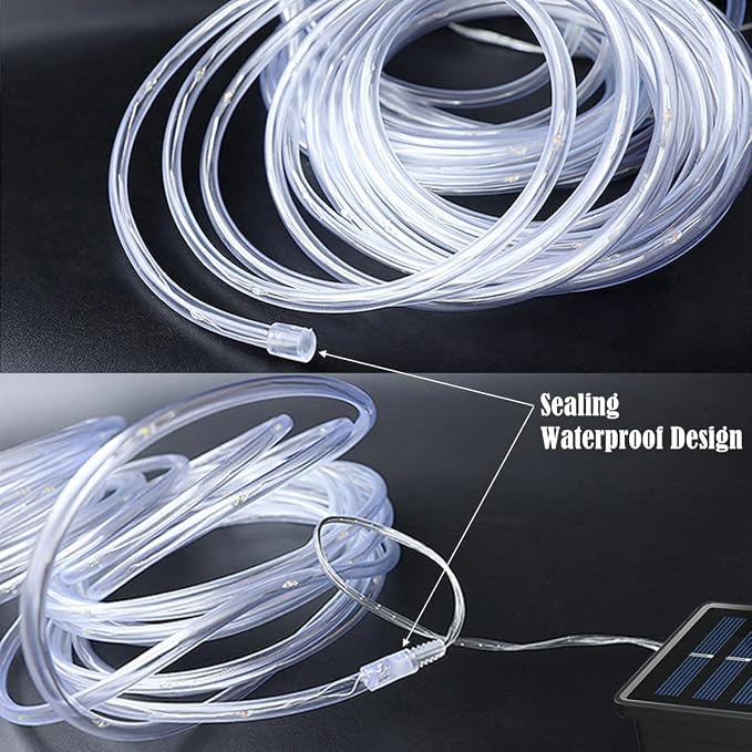 RUICHEN Solar Rope Lights Outdoor String Lights, 16.5 Ft 50 LED Tube Light - Image 8