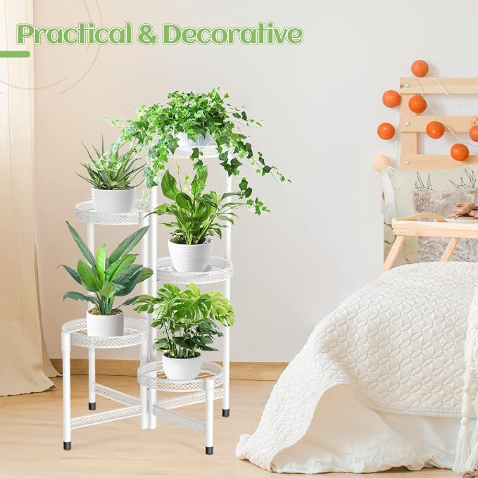 iDavosic.ly Plant Stand Indoor Outdoor, 5 Tier Corner Metal Flower Display - Image 8