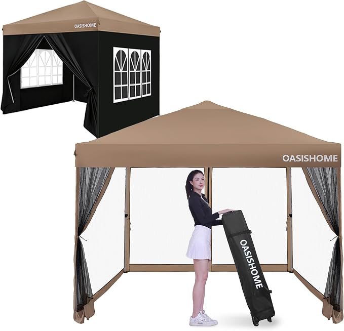 OASISHOME Pop-up Gazebo Instant Portable Canopy Tent 10'x10', by OASISHOME