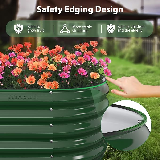 8x2x1.5 ft Galvanized Steel Raised Garden Bed, Raised Garden Bed Kit, - Image 2